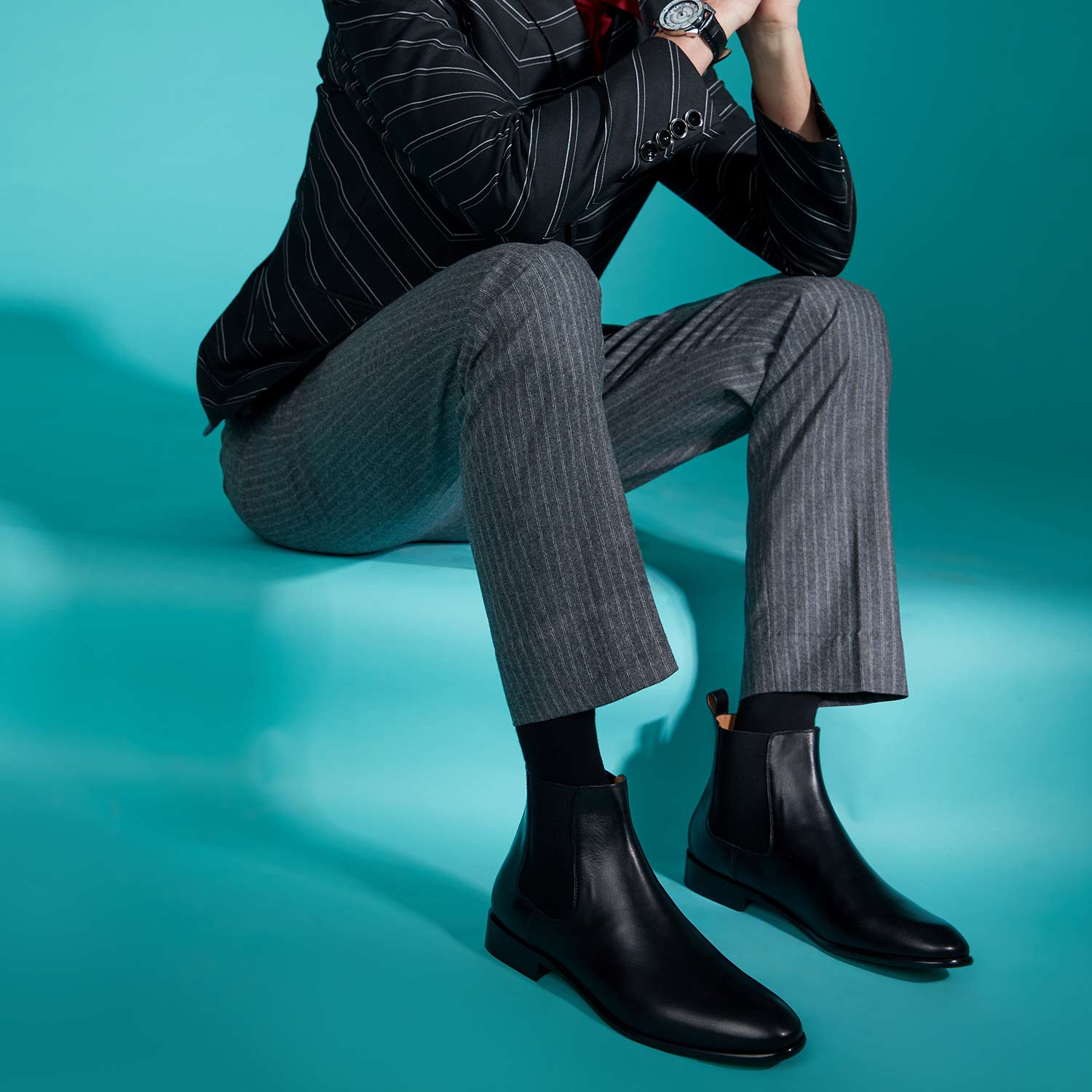 Saint Lorenzo black  leather Chelsea boot