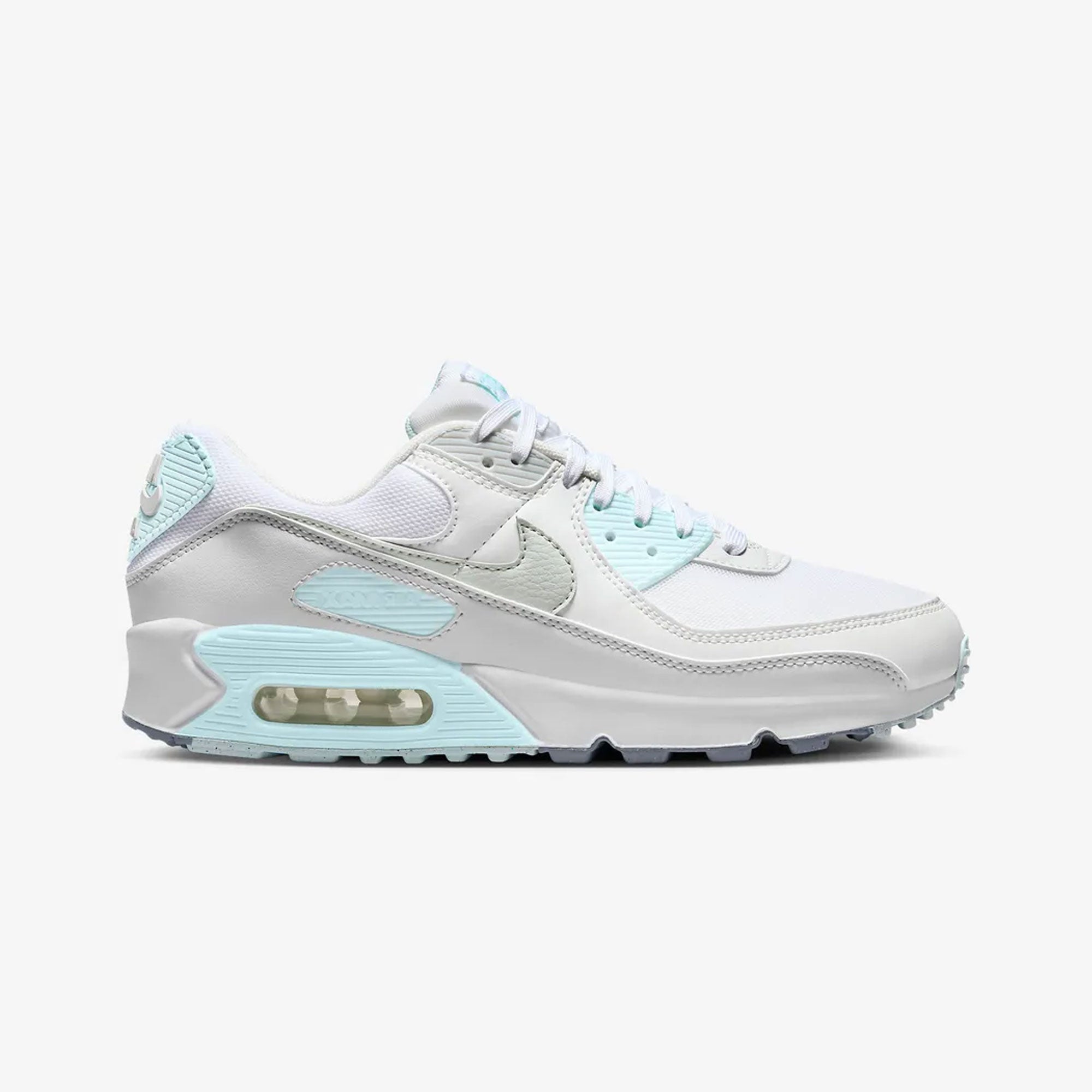 NIKE | AIR MAX 90 { WHITE/LIGHT SILVER-GLACIER BLUE