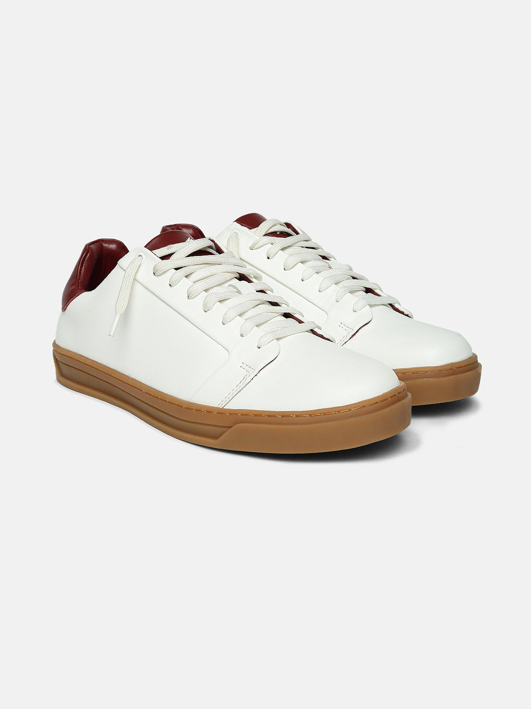 ZOL VIII - BURGUNDY - White Two-Tone Classic Leather Sneakers
