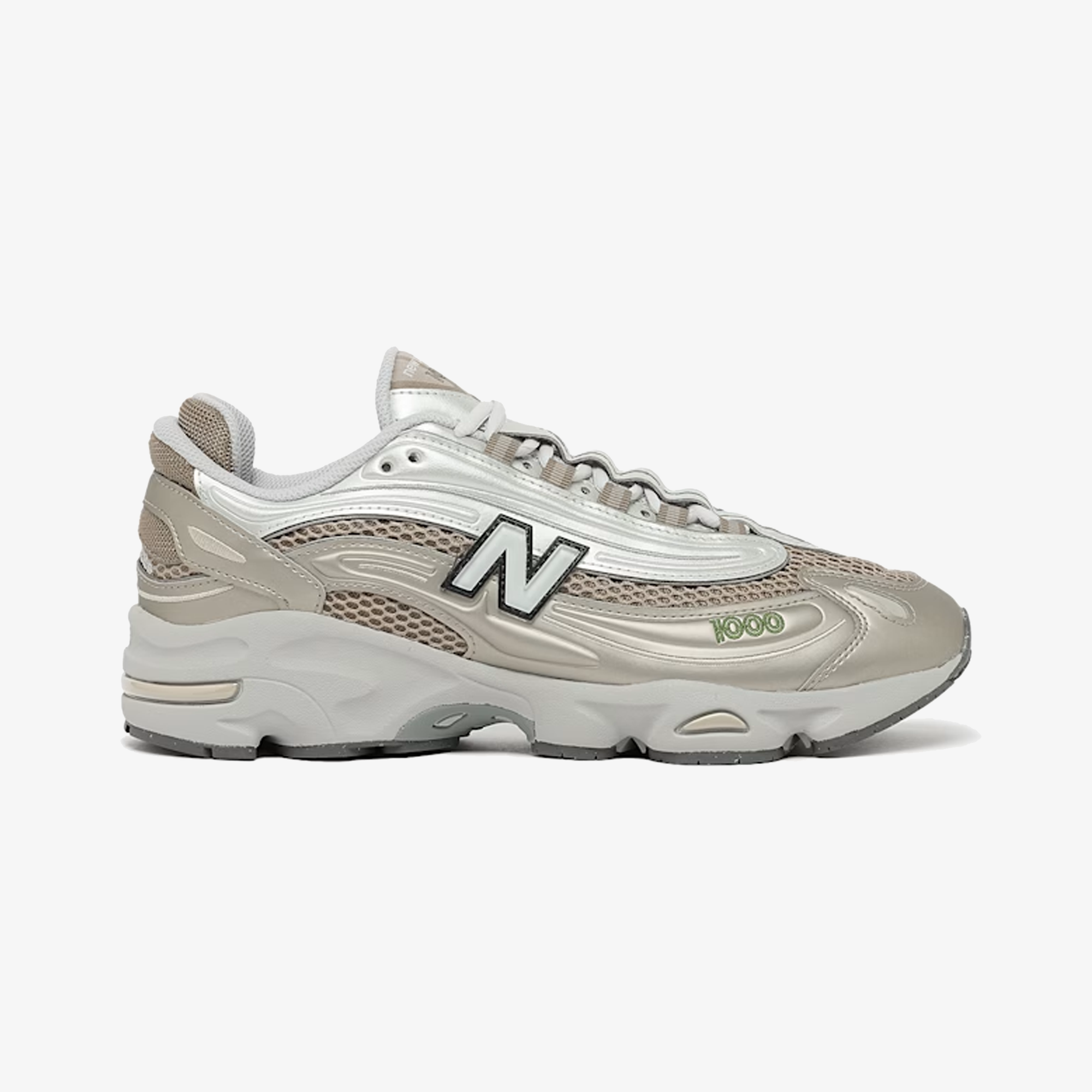 New Balance | 1000 { ARID STONE/LIGHT SILVER METALLIC/GREEN