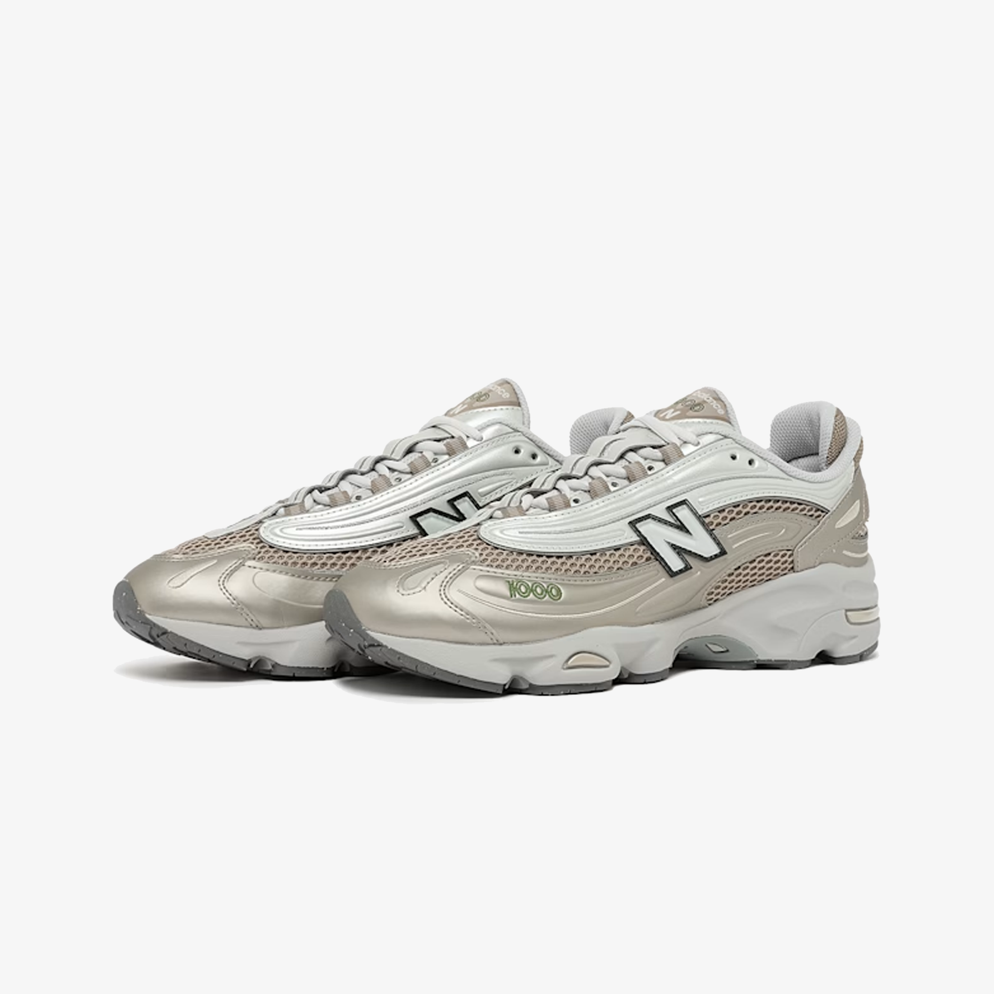 New Balance | 1000 { ARID STONE/LIGHT SILVER METALLIC/GREEN