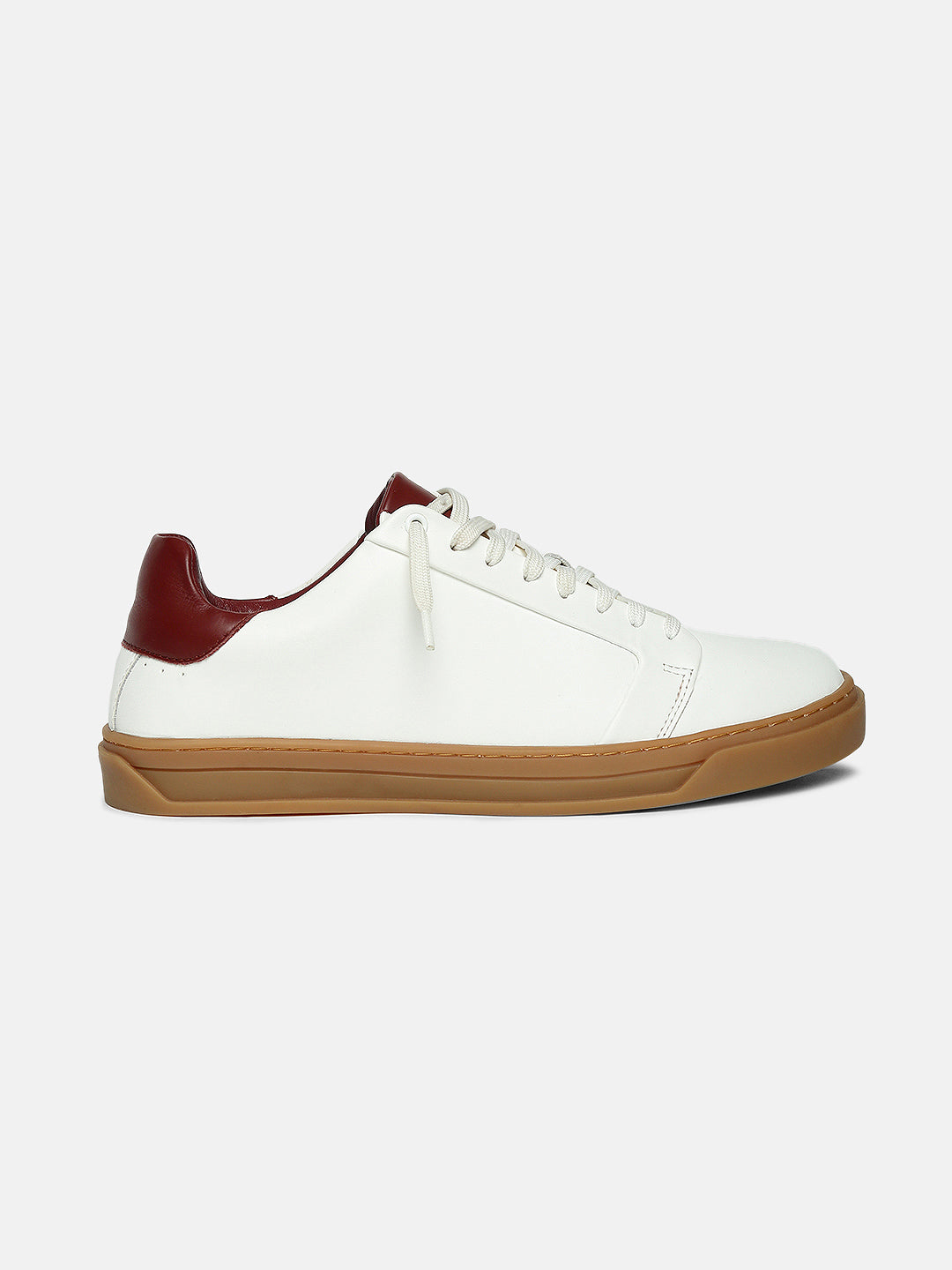 ZOL VIII - BURGUNDY - White Two-Tone Classic Leather Sneakers
