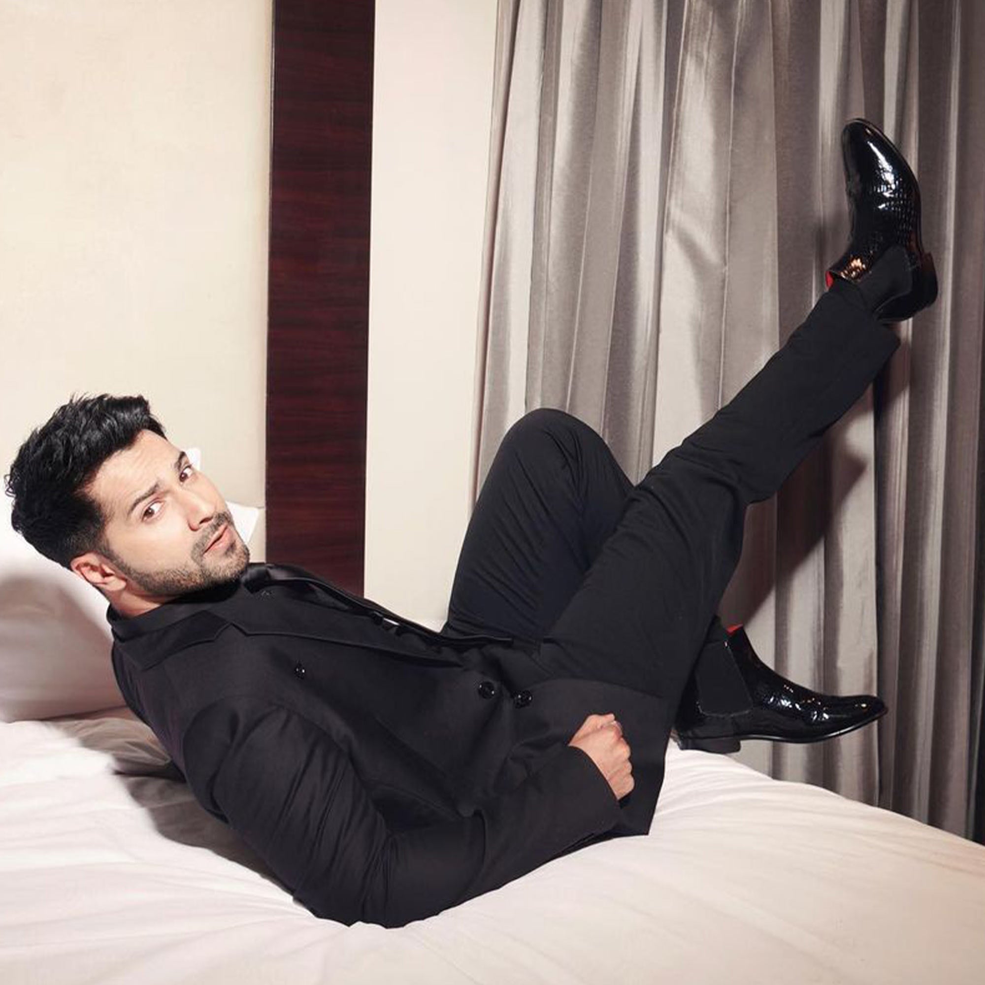 Saint Eadred Black Croco Patent Shiny Leather Chelsea boot