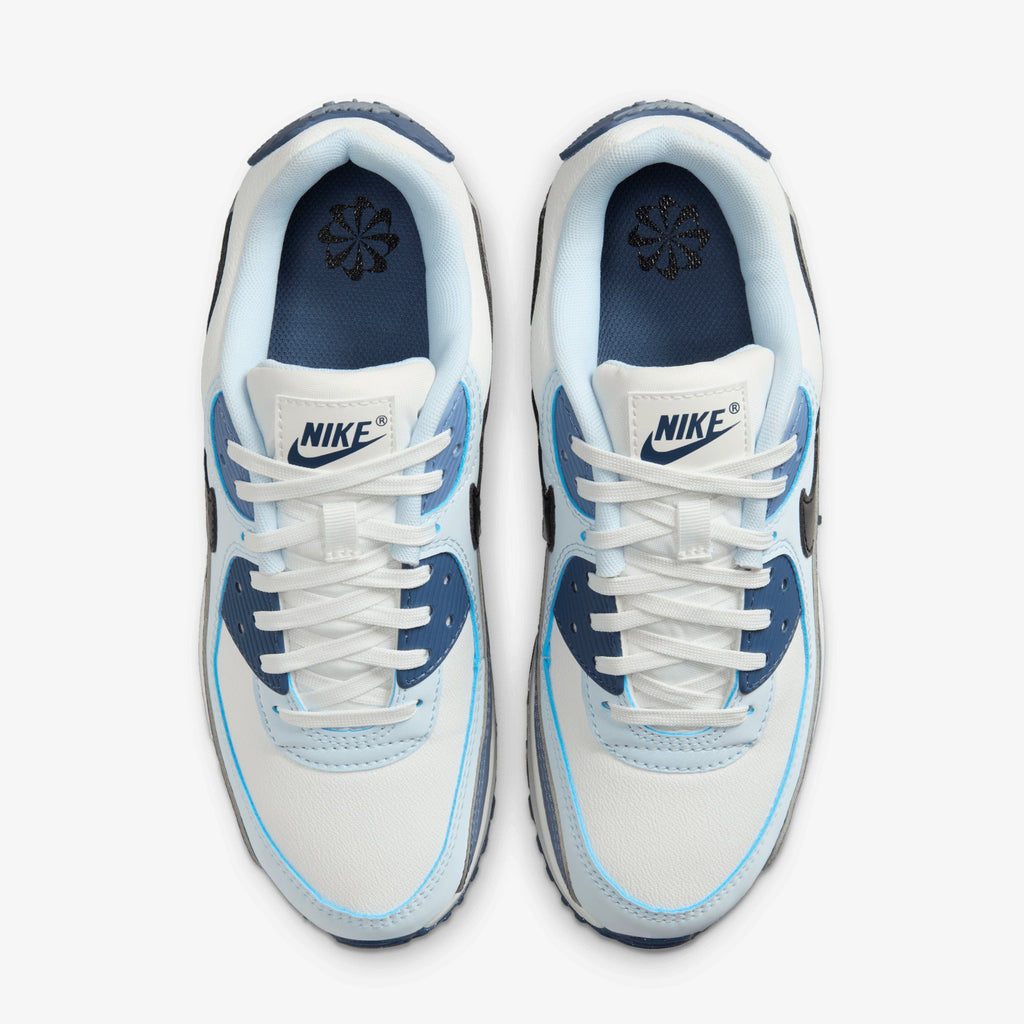 Nike | AIR MAX 90 { SUMMIT WHITE/BLACK-ASHEN SLATE-BLUE TINT