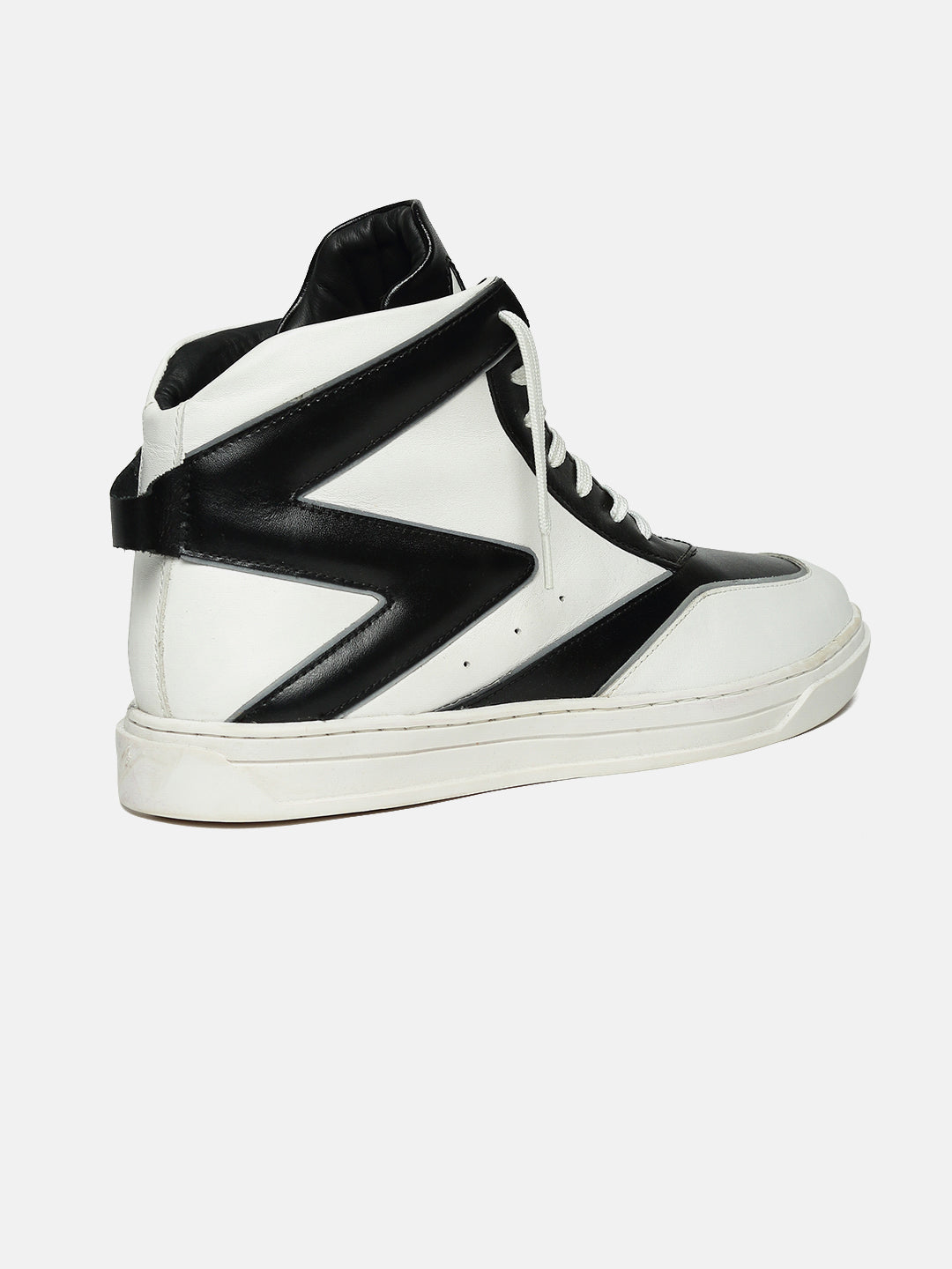 ZH IV - WHITE - White Two-Tone High-Top Leather Sneakers