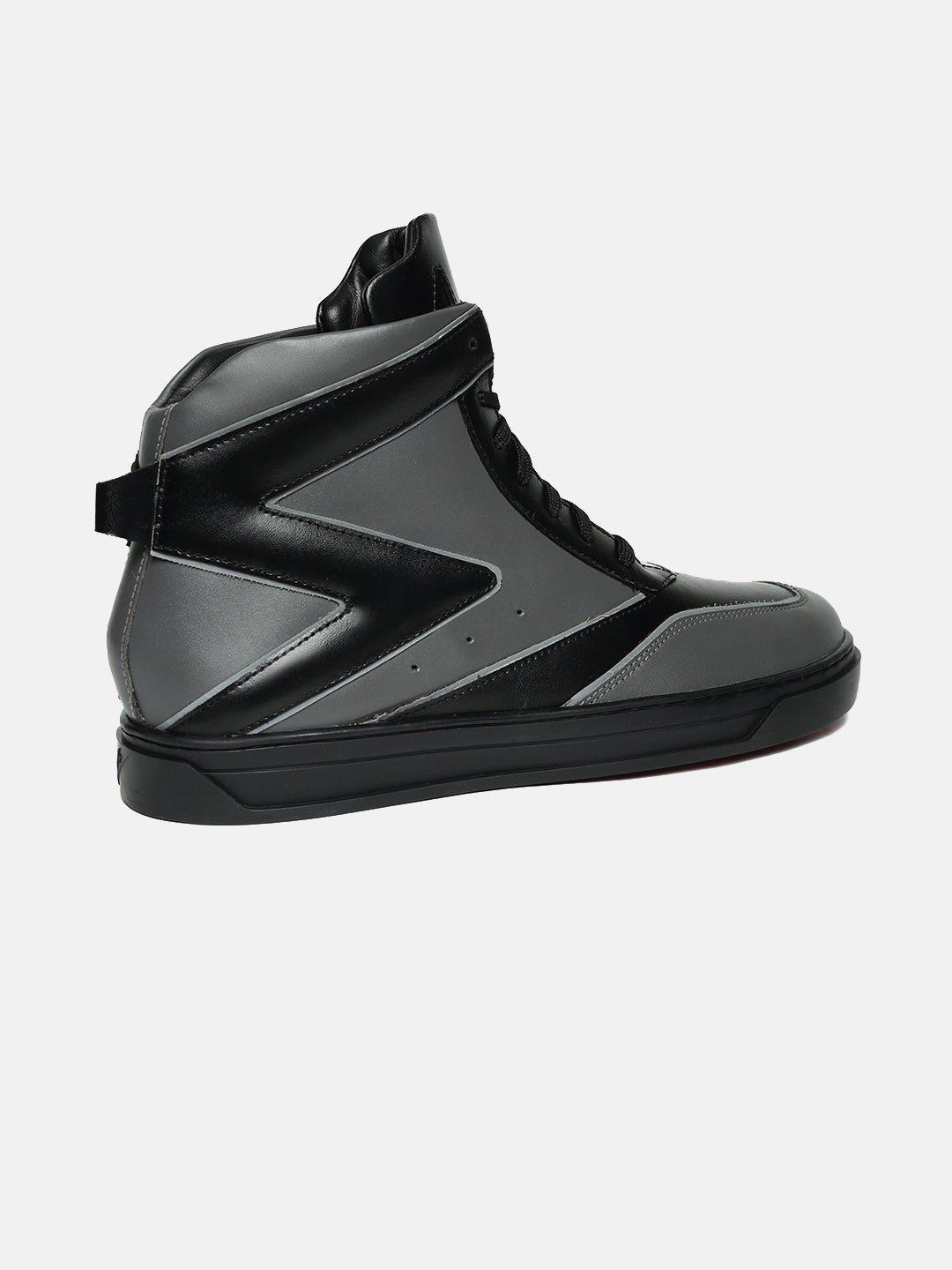 ZH IV - GREY - Grey Two-Tone High-Top Leather Sneakers