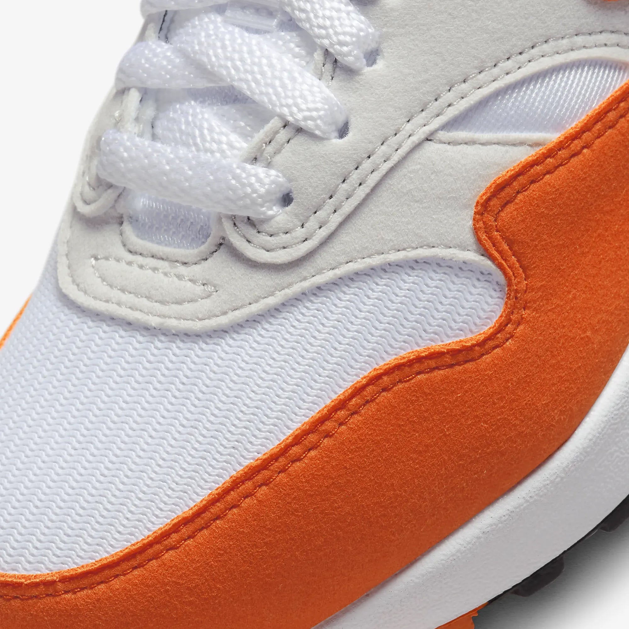 Nike | AIR MAX 1  { NEUTRAL GREY/SAFETY ORANGE-WHITE-BLACK