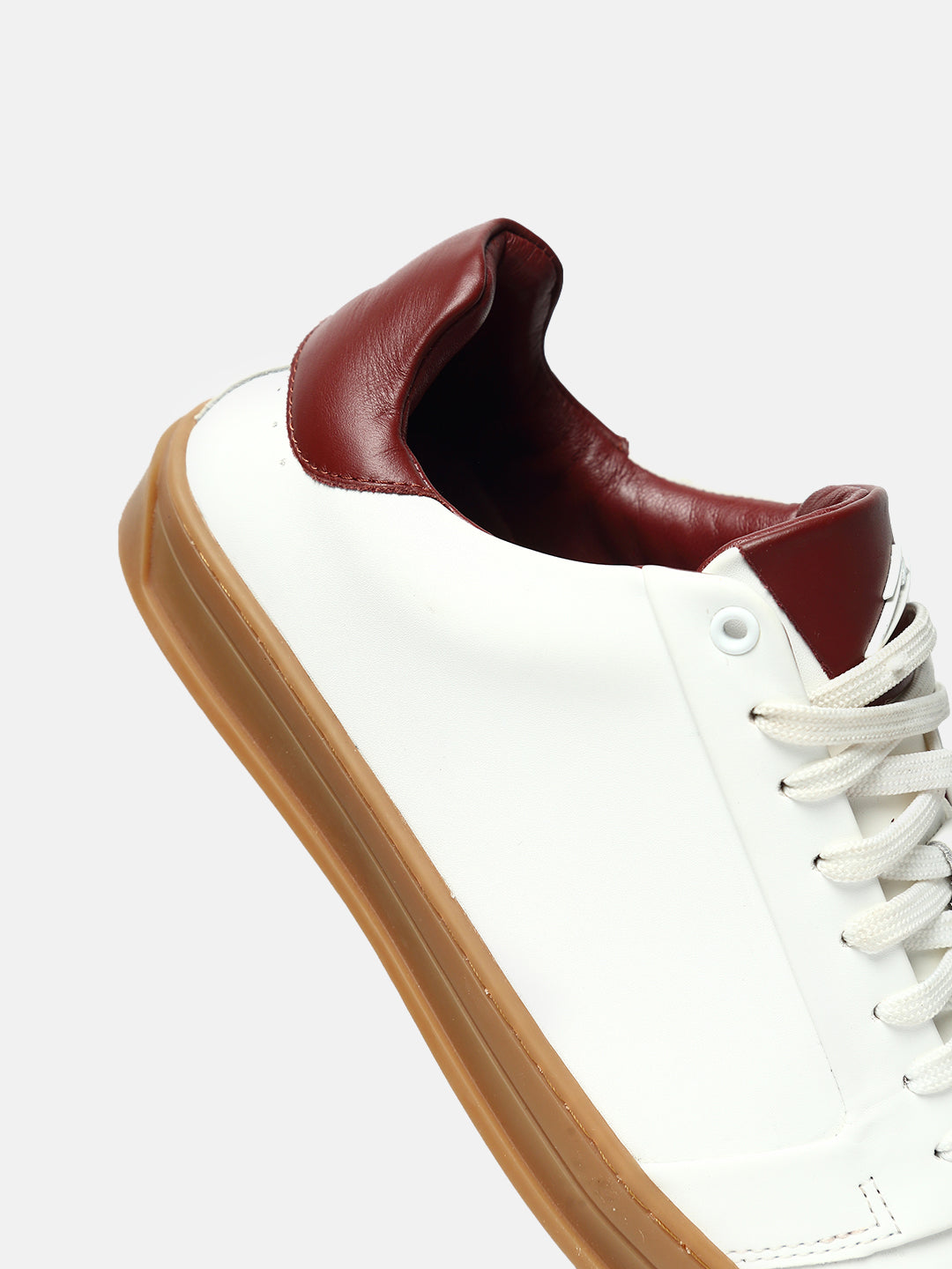 ZOL VIII - BURGUNDY - White Two-Tone Classic Leather Sneakers