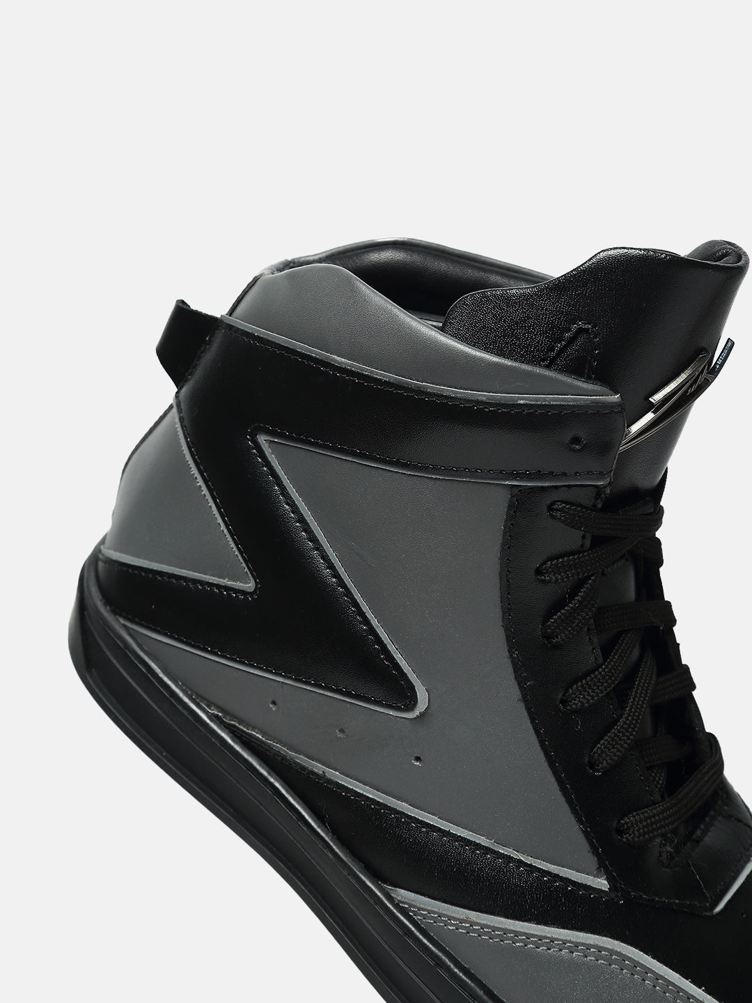 ZH IV - GREY - Grey Two-Tone High-Top Leather Sneakers