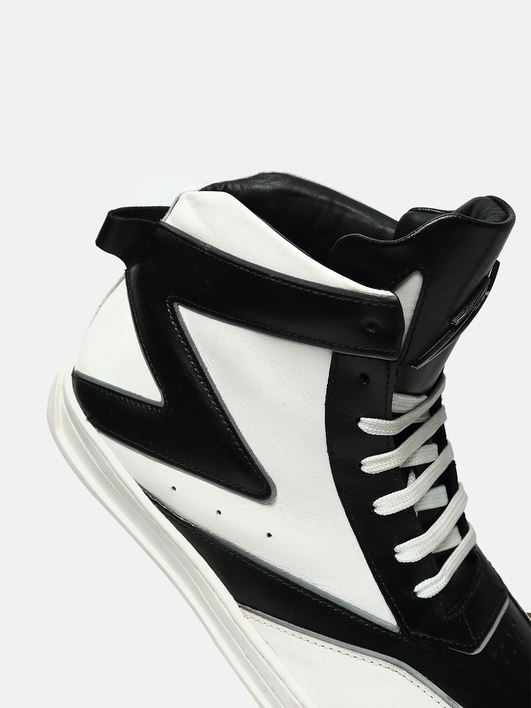 ZH IV - WHITE - White Two-Tone High-Top Leather Sneakers