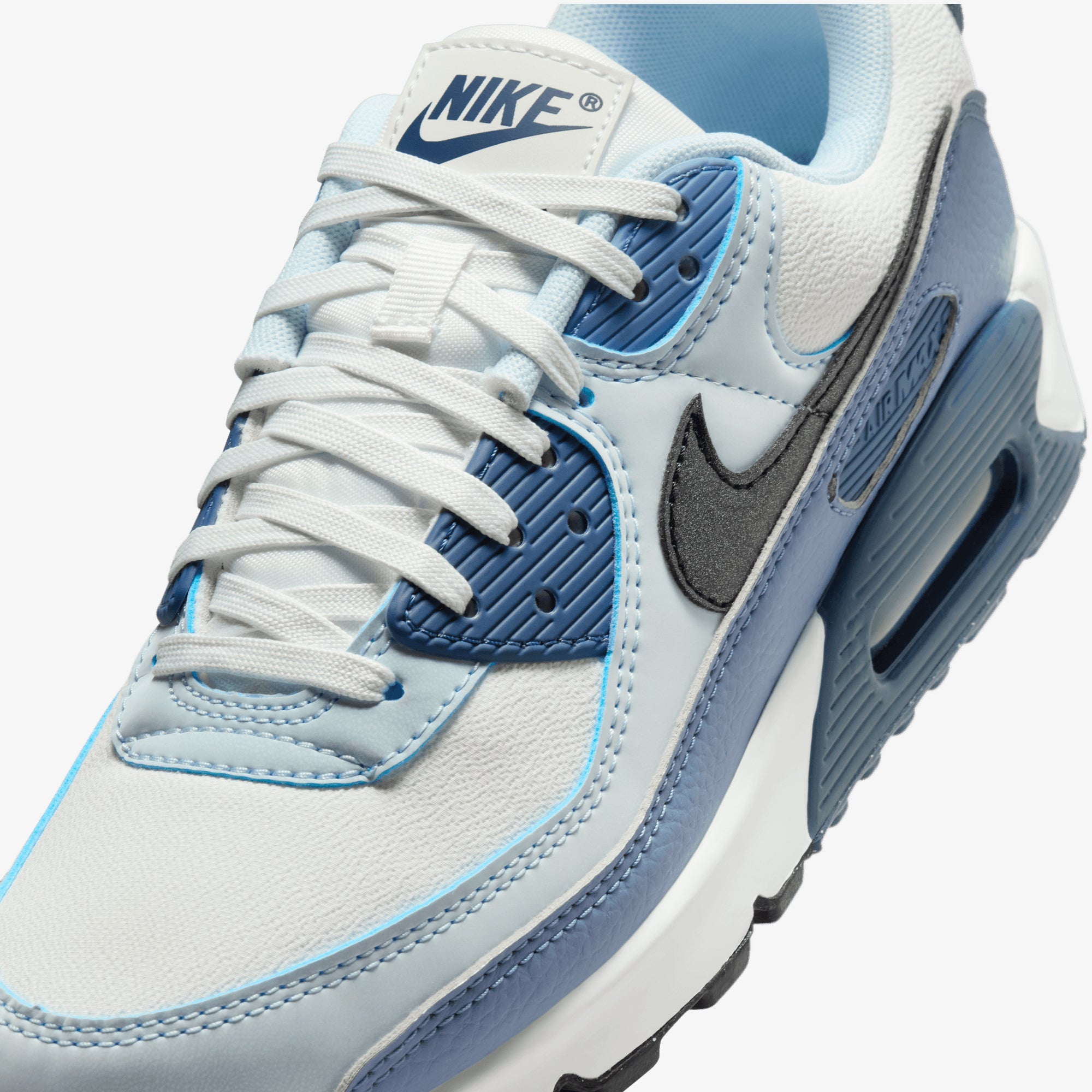 Nike | AIR MAX 90 { SUMMIT WHITE/BLACK-ASHEN SLATE-BLUE TINT