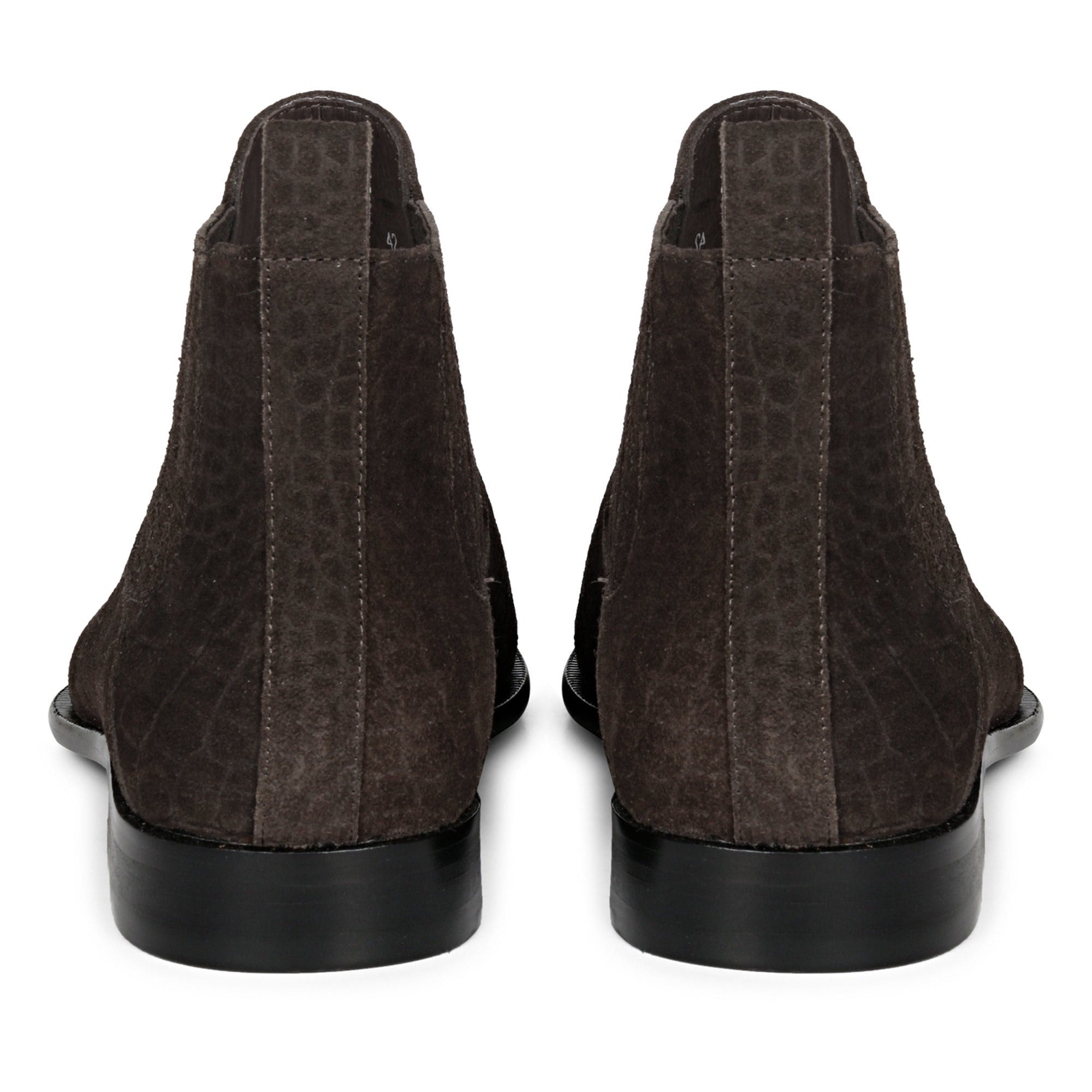 Saint Illiad Brown Croco Print Suede Leather Chelsea boots