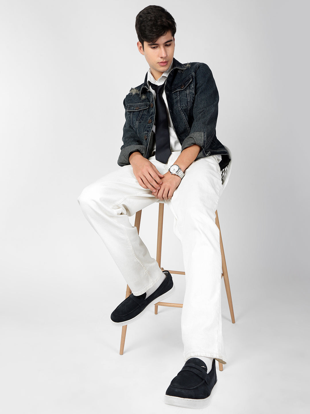 INDIGO - Navy Suede Casual Loafers