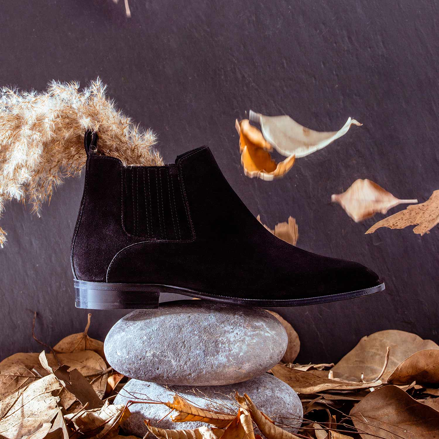 Saint Niccolò Black Suede Leather Handcrafted Chelsea Boots