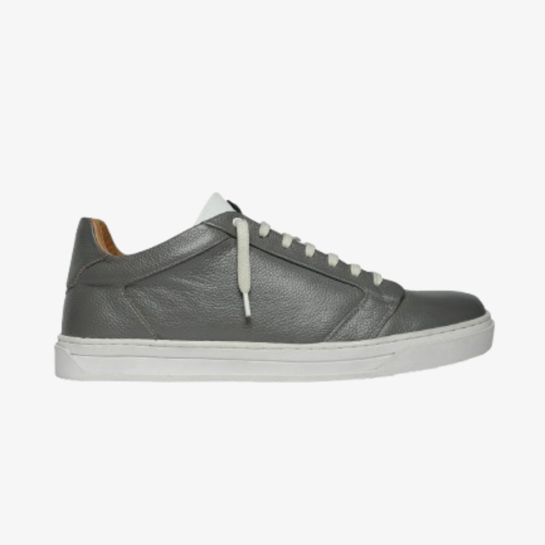ZL II - GREY - White Low-Top Classic Leather Sneakers